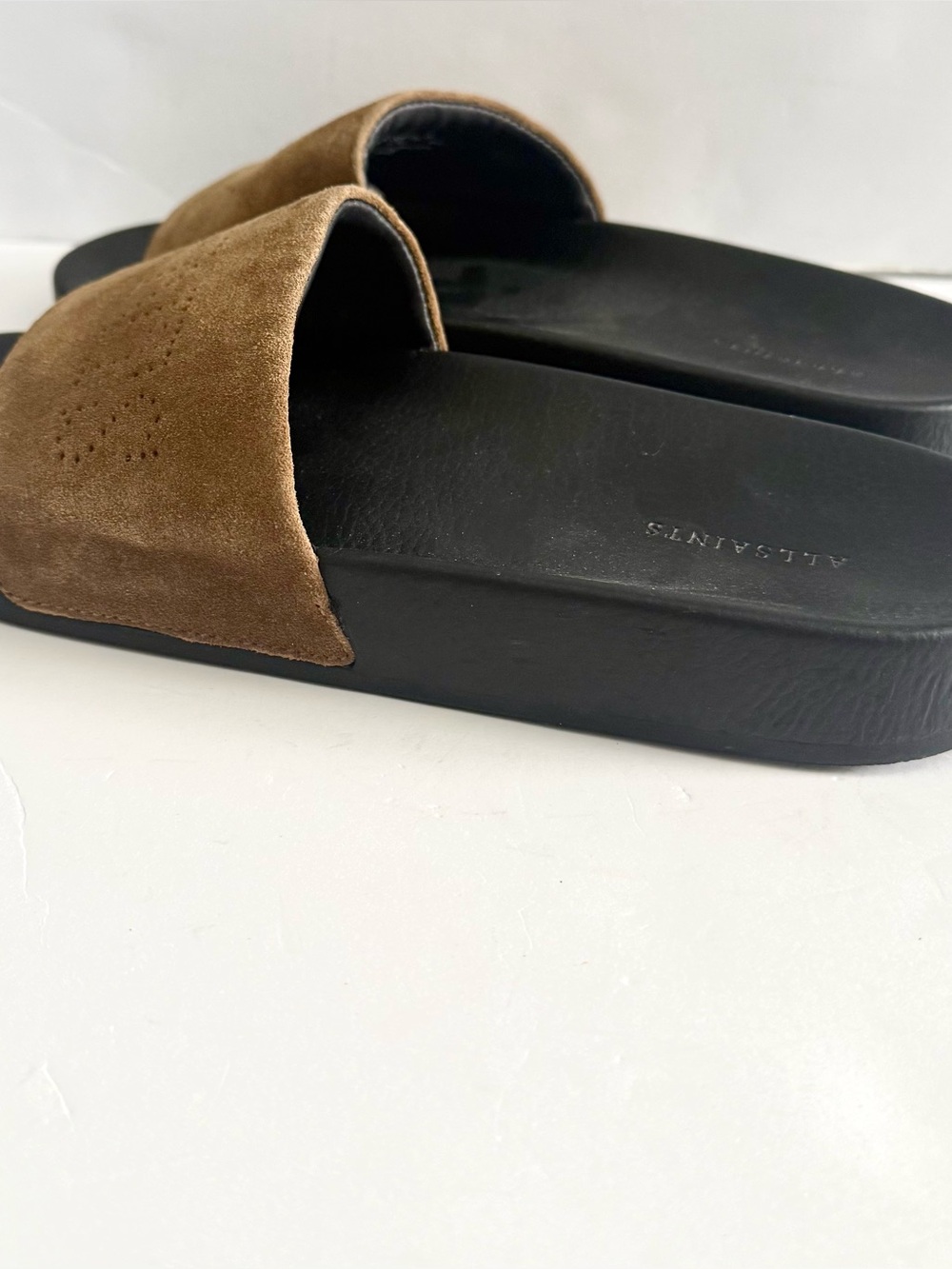 All Saints Karli Slide Sandals Suede Rubber Size 8 - Picture 7 of 10